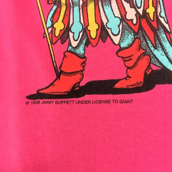 Vintage Official Jimmy Buffett Carnival Tour 1998 Pink T-Shirt XL NOS - Picture 6 of 6